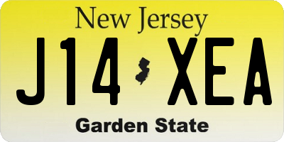 NJ license plate J14XEA