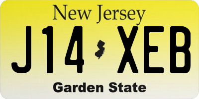 NJ license plate J14XEB