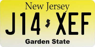 NJ license plate J14XEF