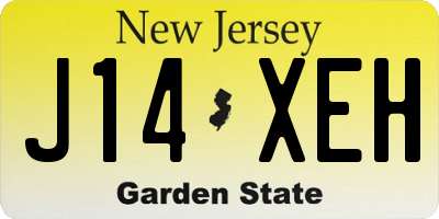 NJ license plate J14XEH