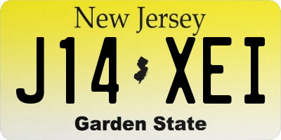 NJ license plate J14XEI