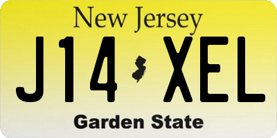 NJ license plate J14XEL