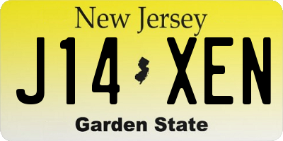 NJ license plate J14XEN