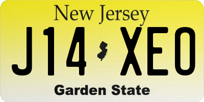 NJ license plate J14XEO