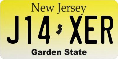 NJ license plate J14XER