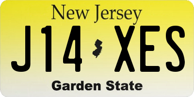 NJ license plate J14XES