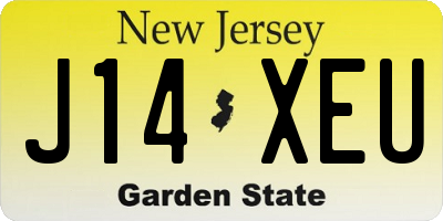 NJ license plate J14XEU