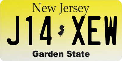 NJ license plate J14XEW