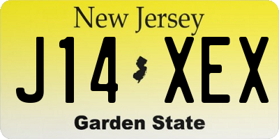 NJ license plate J14XEX