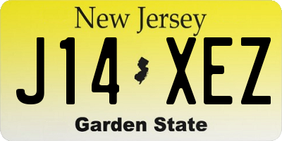 NJ license plate J14XEZ