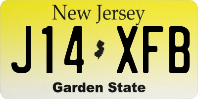 NJ license plate J14XFB
