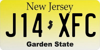 NJ license plate J14XFC