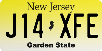 NJ license plate J14XFE