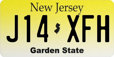 NJ license plate J14XFH