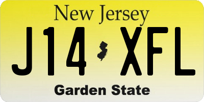 NJ license plate J14XFL