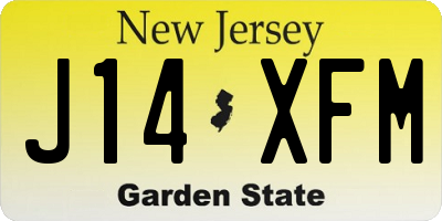 NJ license plate J14XFM
