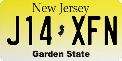NJ license plate J14XFN