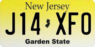 NJ license plate J14XFO