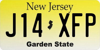 NJ license plate J14XFP