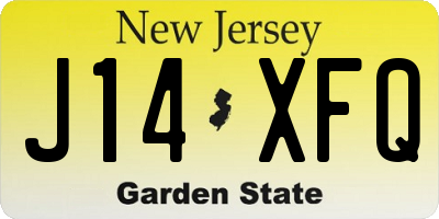 NJ license plate J14XFQ
