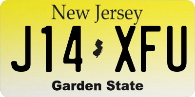 NJ license plate J14XFU