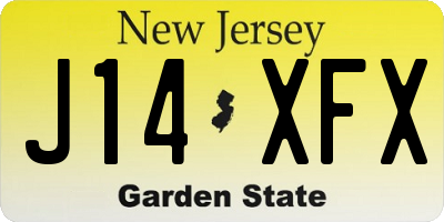 NJ license plate J14XFX