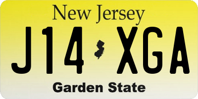 NJ license plate J14XGA