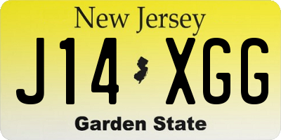 NJ license plate J14XGG