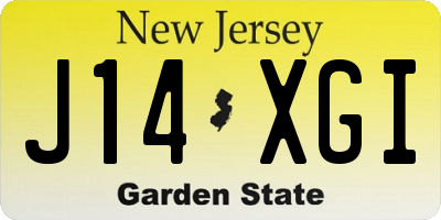 NJ license plate J14XGI