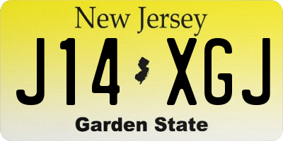 NJ license plate J14XGJ