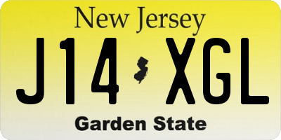 NJ license plate J14XGL