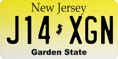 NJ license plate J14XGN