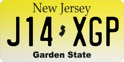 NJ license plate J14XGP