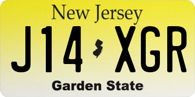 NJ license plate J14XGR