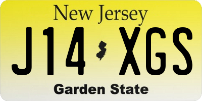 NJ license plate J14XGS
