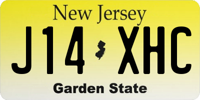 NJ license plate J14XHC