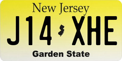 NJ license plate J14XHE