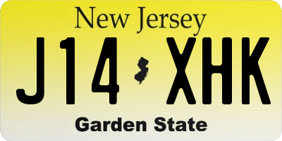 NJ license plate J14XHK