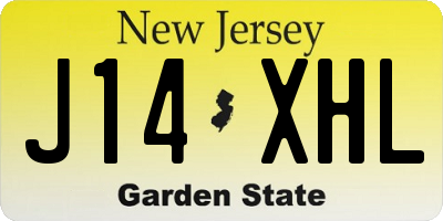 NJ license plate J14XHL