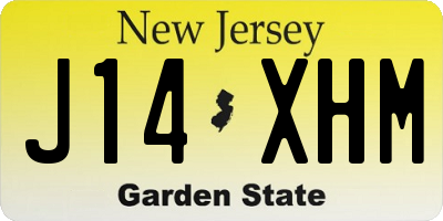 NJ license plate J14XHM