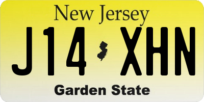 NJ license plate J14XHN