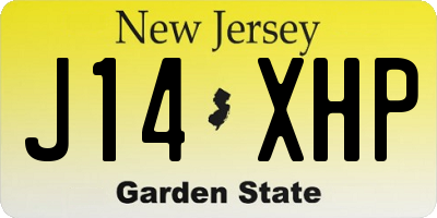 NJ license plate J14XHP