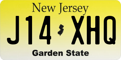 NJ license plate J14XHQ