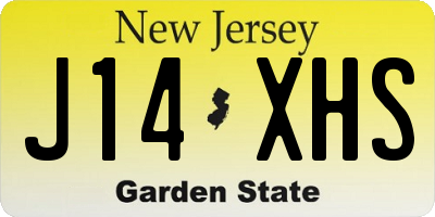 NJ license plate J14XHS