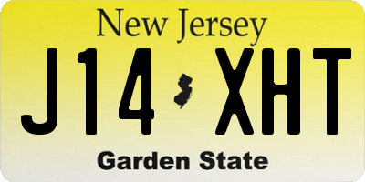 NJ license plate J14XHT