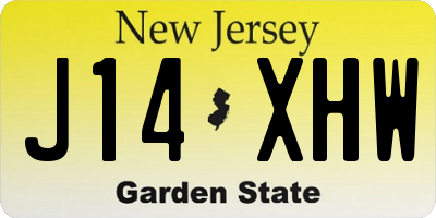 NJ license plate J14XHW