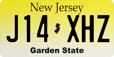 NJ license plate J14XHZ