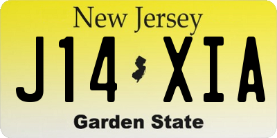 NJ license plate J14XIA