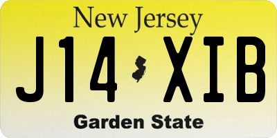 NJ license plate J14XIB