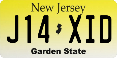 NJ license plate J14XID